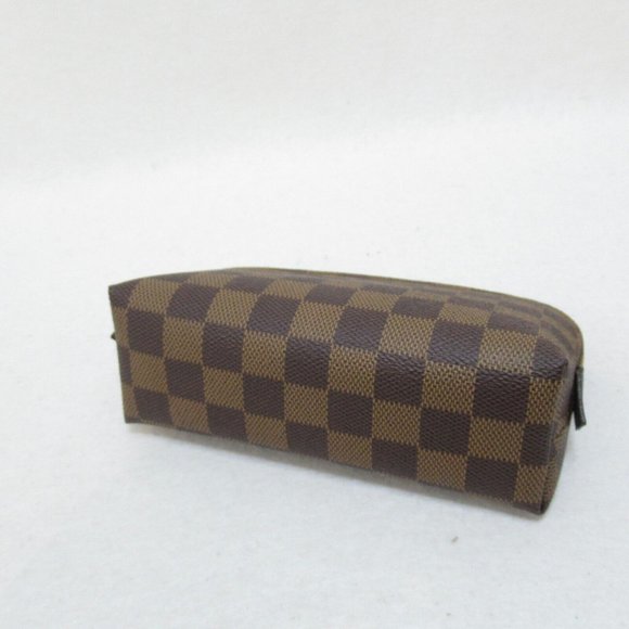 LOUIS VUITTON Pochette Cosmetic PM Pouch purse Damier canvas Brown Used - Picture 4 of 8